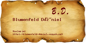 Blumenfeld Dániel névjegykártya